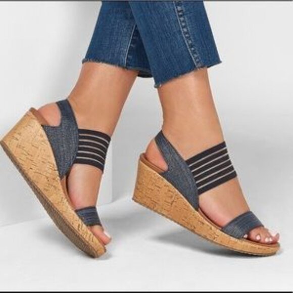 Skechers Shoes - Skechers® Cali Beverlee Smitten Kitten Wedge Sandals - Size 8.5